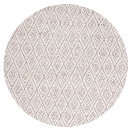 Safavieh 6 x 6 ft. Marbella Hand Woven Round Area Rug; Dark Pink & Ivory MRB308U-6R